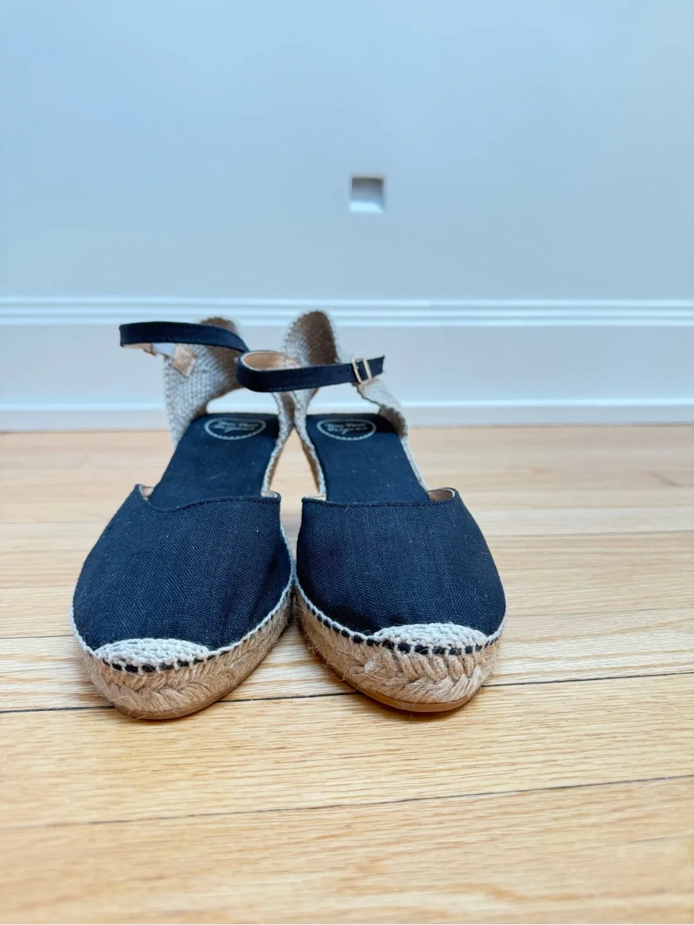 😍 NWOT Toni Pons Caldes Black Linen Espadrille Wedges EU 40/  9-9.5